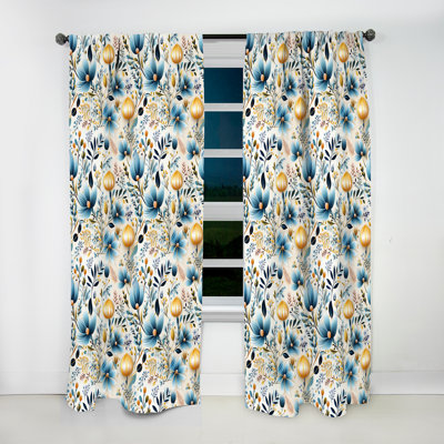 Scandinavian Simplicity Paisley Pattern II - Floral Curtain - Room Darkening Curtain - 1 Panels