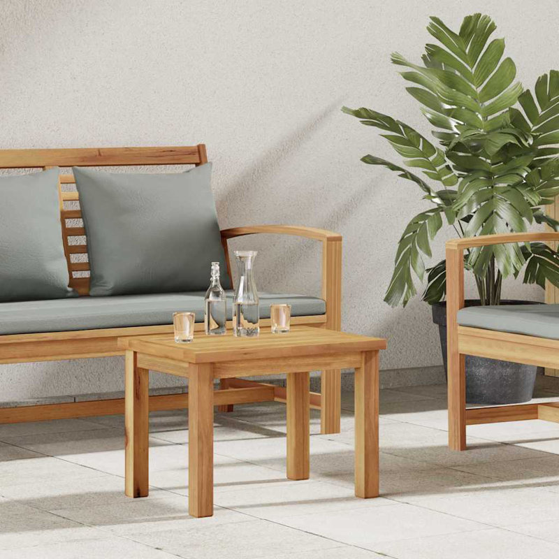 Coffee Table Solid Teak Wood Modern Outdoor Furniture Garden Terrace, 36cm H x 50cm W x 35cm D