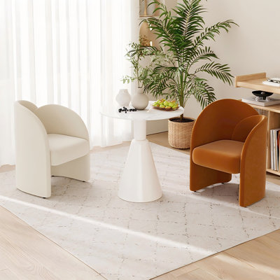 Microsuede Armchairs & Sintered Stone Side Table, Office Reception Furniture Set