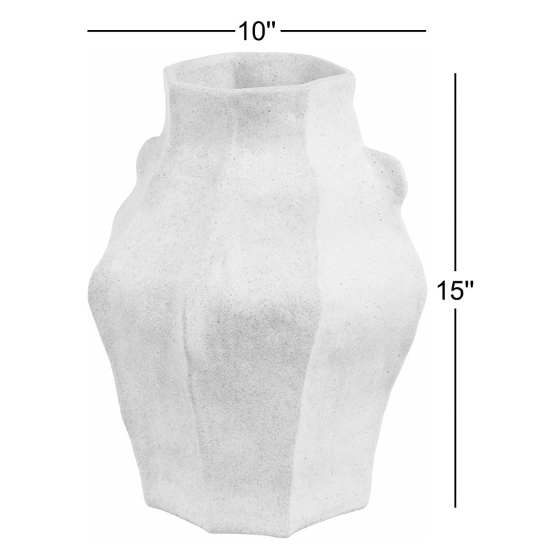 Sagebrook Home 20" Delrio Large Porcelain Vase, Gray, 15" H x 10" W x 9" D