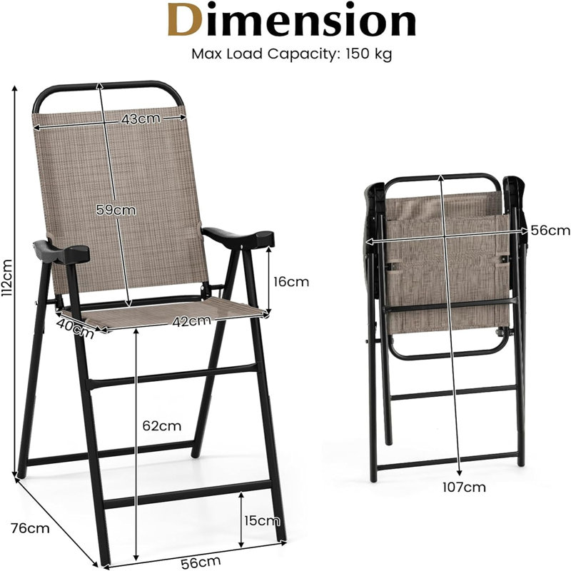 Caelean 2 - Person Metal Patio Dining Set with Round Table