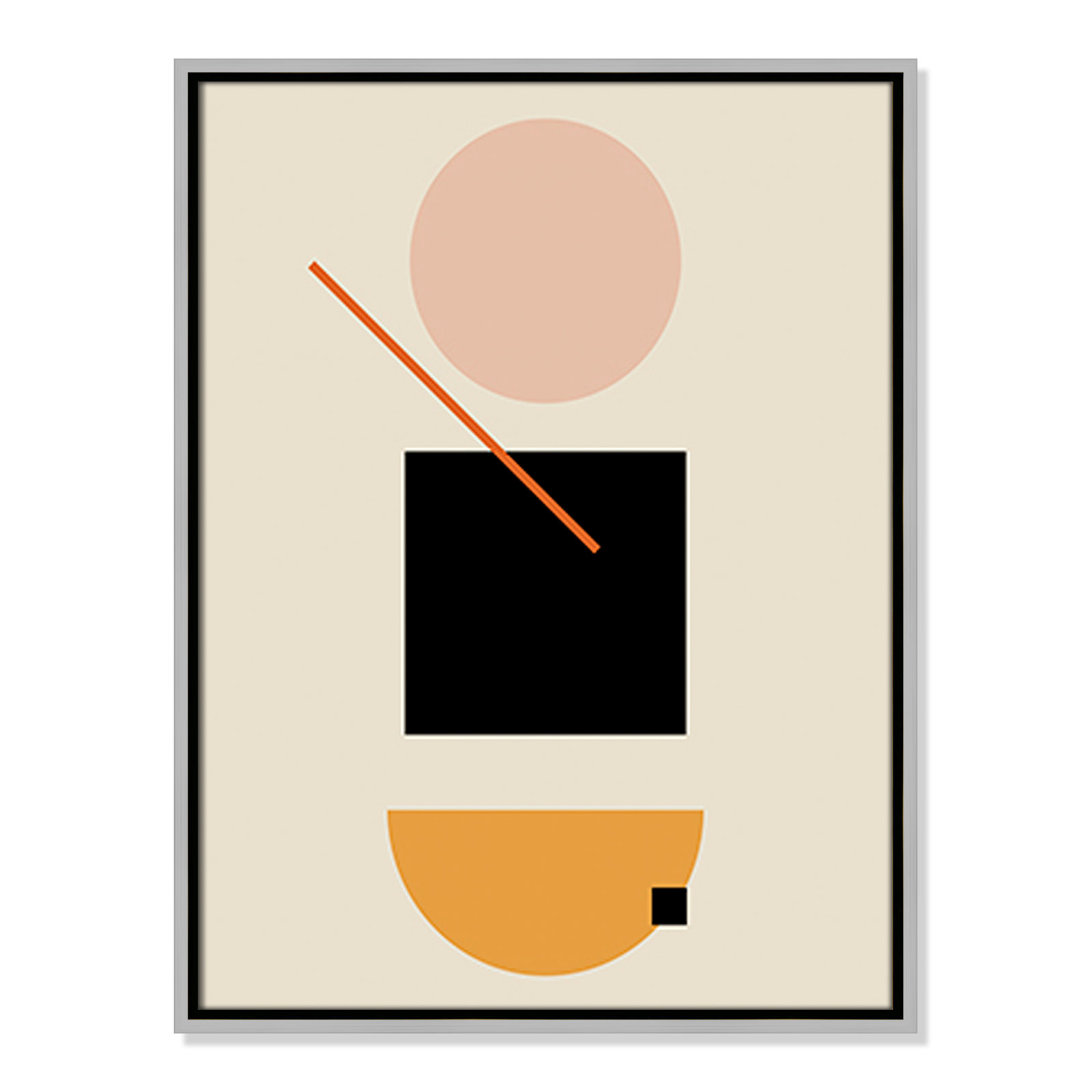 Simple Shapes Print, 25.5" H x 19.5" W x 2" D, Silver Framed