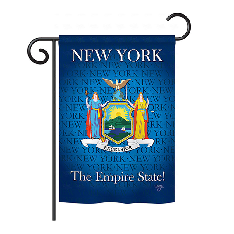 Drapeau de maison en polyester à 2 côtés US State, H 18,5 po x l 13 po, New York