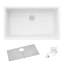 Évier de cuisine à simple cuve en composite de granite 32 x 19 po Ruvati - blanc arctique mat --122623169-48744101
