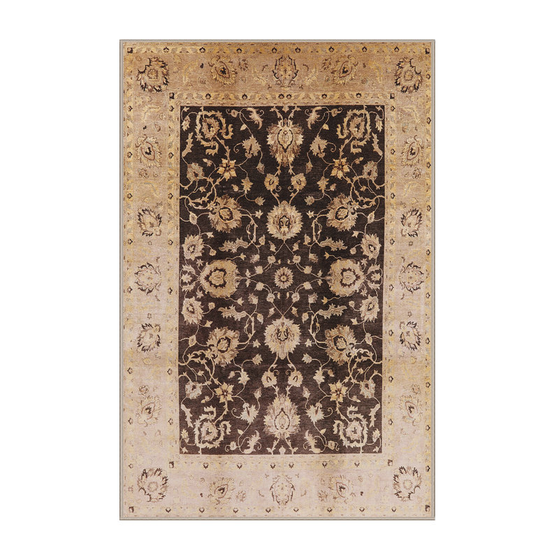 Tapis oriental brun clair / noir Poul, Rectangle 8 pi x 10 pi