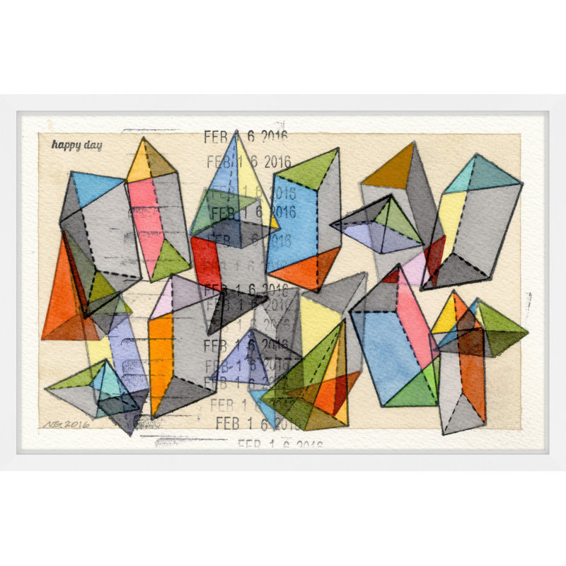 « happy day » par nikki galapon, reproduction d’art encadrée, H 16 po x l 24 po x P 1,5 po