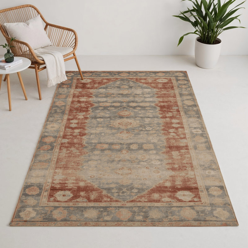 Tapis intérieur et extérieur brun Overdyed, Rectangulaire 3 pi x 5 pi