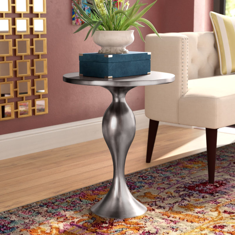 Table de bout Jardin, Nickel brossé