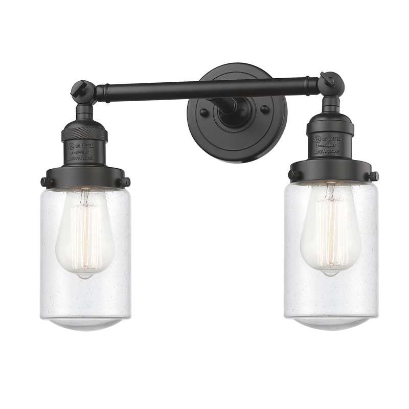 Éclairage pour salle de bain 2 lumières Saroyan, Bronze huilé, Grainé, Ampoule DEL rétro de 3,5 watts