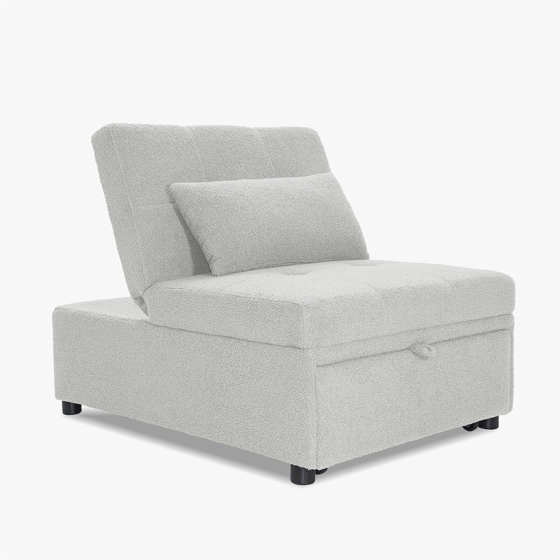 Canapé-lit convertible en sherpa blanc