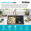 KRAUS Bellucci 28” Granite Workstation Drop In Top Mount Single Bowl Kitchen Sink with Accessories-86781486-86781491