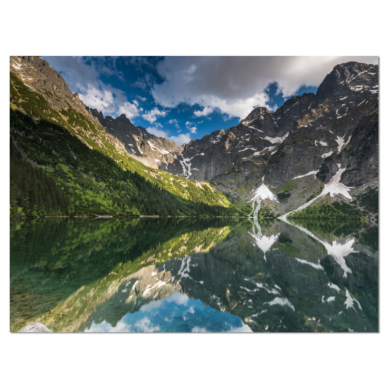 Mountain Peaks Reflection Landscape Canvas Print, 60" Wide