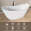 66 po. Baignoire de trempage autoportante en acrylique 66 po. Baignoire de trempage autoportante ovale profonde ultra-brillante avec bonde escamotable pour salle de bain moderne