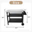 Chariot de barbecue extérieur avec 3 structures, plateau et tablette latéraux en acier inoxydable, roulettes de table barbecue amovibles pour la cour arrière, rouille durable, outils de rangement spacieux, utilisation en douceur,