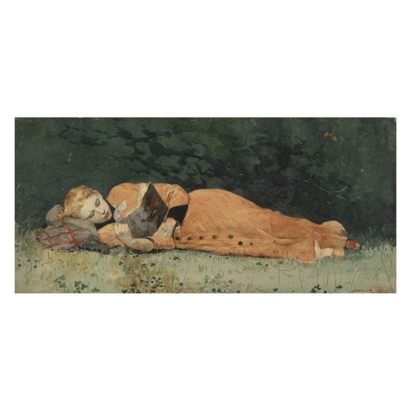 The New Novel par Winslow Homer - Estampe numérique, H 22 po x l 28 po
