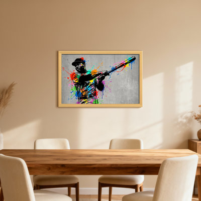 Joueur de baseball coloré