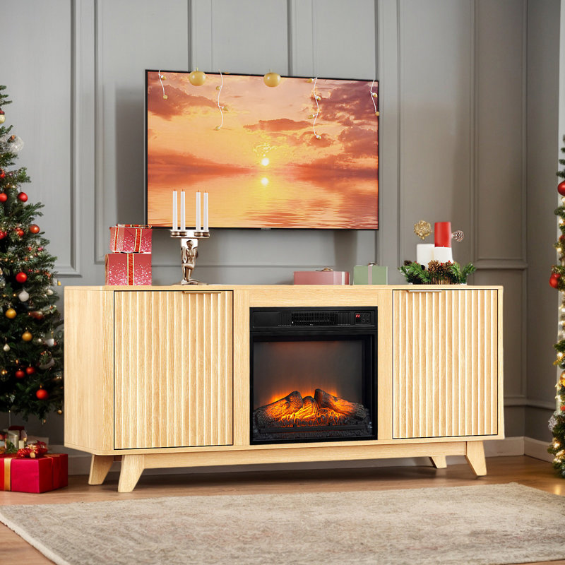 Meuble télé avec foyer Oak
