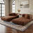 78.8" Wide Corduroy Modular Convertible Floor Sofa Bed with Pillow Back Support-1755912857