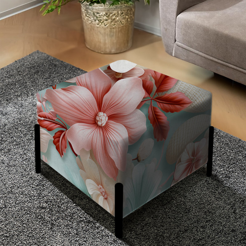 Seashell Whispers - motif tropical - repose-pieds carré côtier