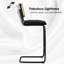 Chaises de bar sans accoudoirs de 30 po en cuir de polyuréthane noir rembourré, de 2 tabourets avec dossier pour îlot de cuisine et, en porte-à-faux-375375125