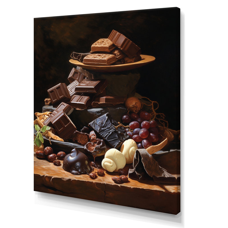 Blanscet Food Chocolate Dreams III, H 32 po x l 16 po x P 1 po, Toile tendue