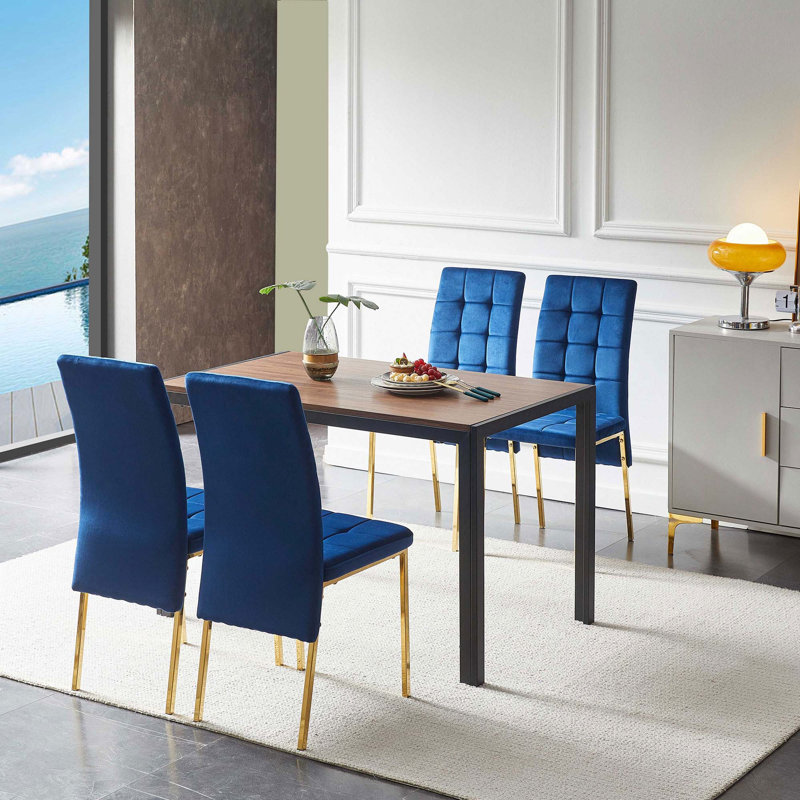 Ensemble de salle à manger 5 pièces, Bleu