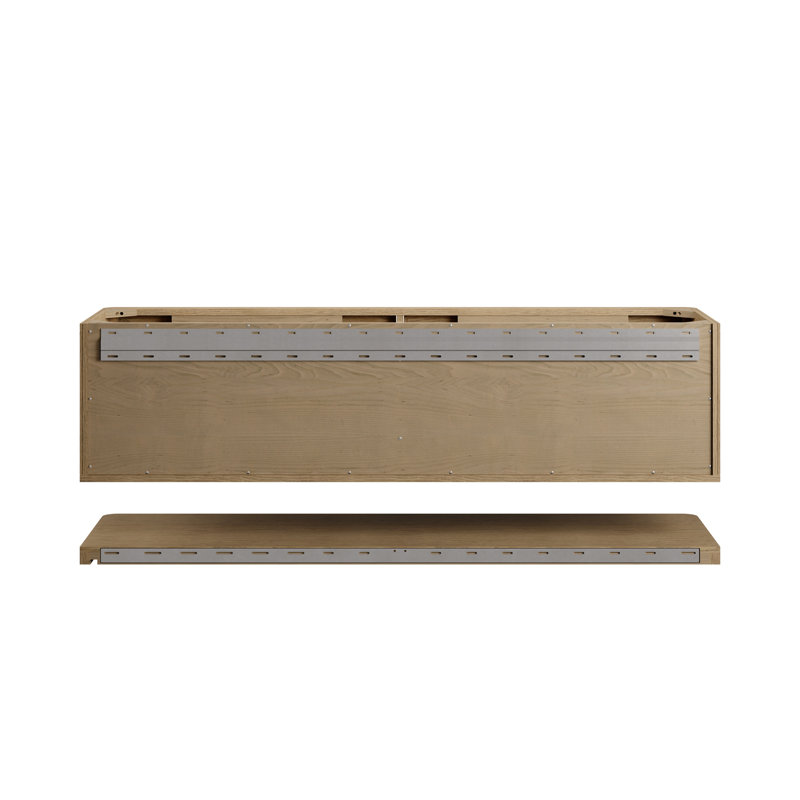 Allamari 72" W Double Vanity, White Zeus Silestone, 8" Widespread, Dune Mist