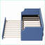 Lit de jour simple rembourré avec lit gigogne - Pin & amp; Structure en bois d'ingénierie, aucun sommier nécessaire, bleu pour les chambres d'amis-1704904407
