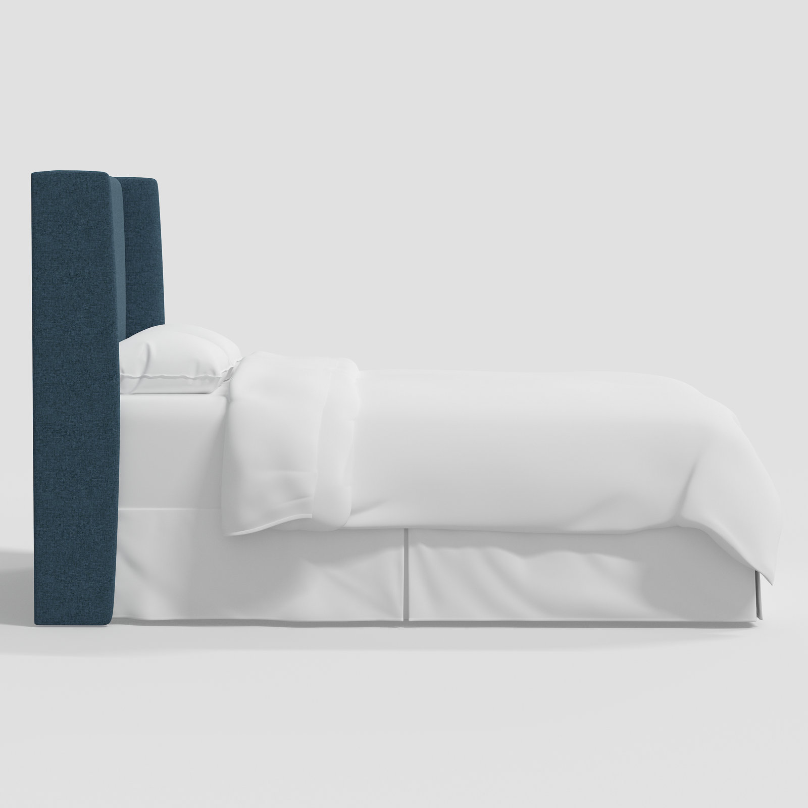 Upholstered Headboard, Twin, Zuma Navy Textured Linen