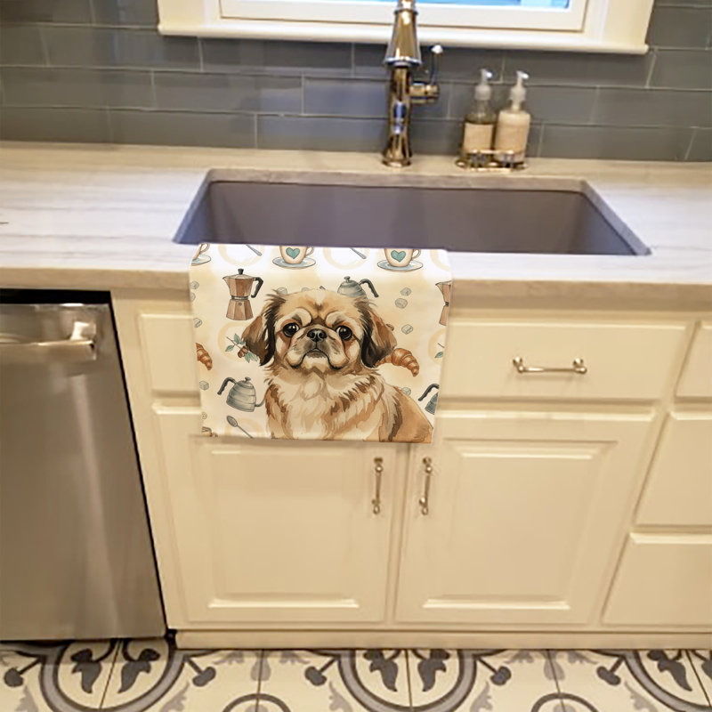 Sable Pekingese Coffee Bar Kitchen Towel, Sable Pekingese