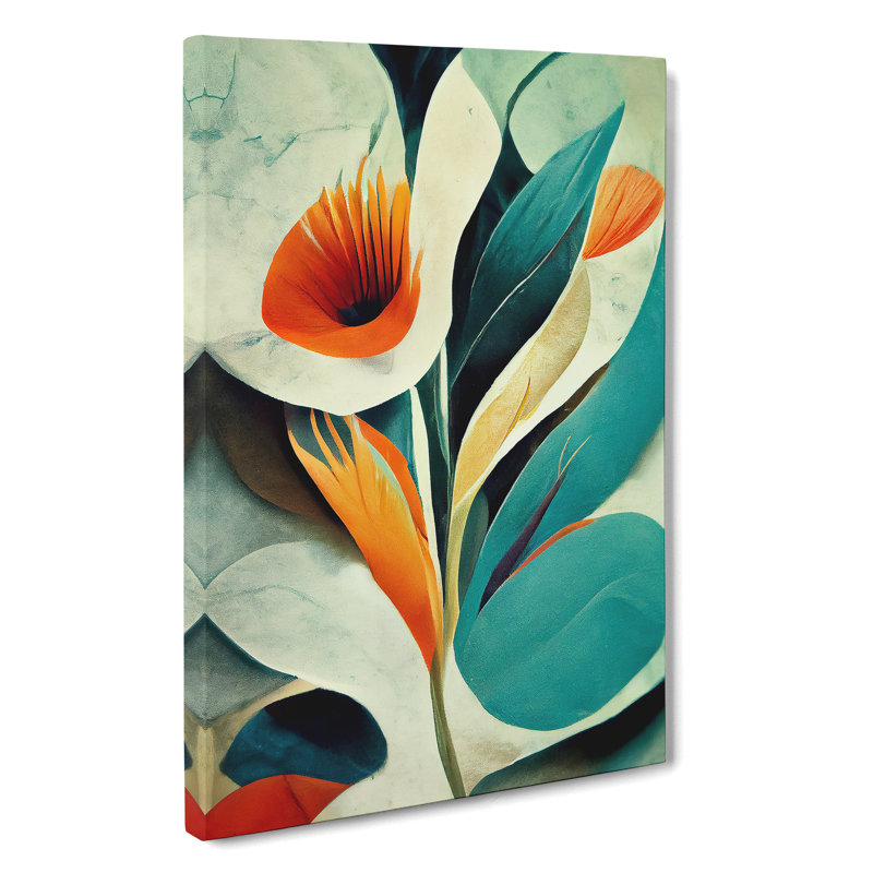 Floral In Abstract No.5 - Wrapped Canvas Print, 60cm H x 40cm W x 3cm D