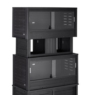 New Age Pet Ecoflex Two Large Reptile Enclosures With Matching Stacker Combo Set In Black