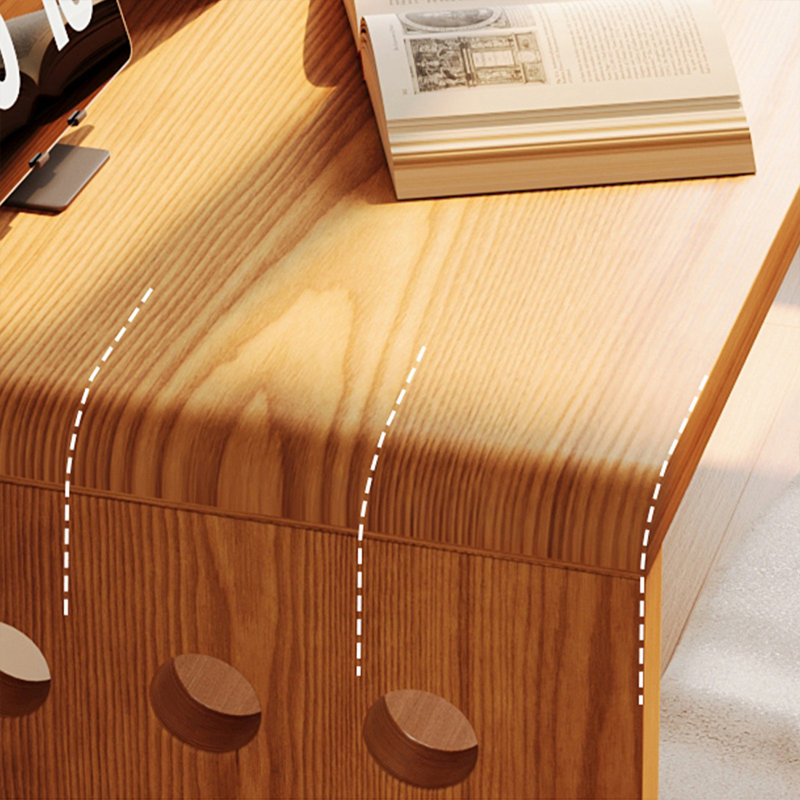 Bureau en bois massif en L Burlywood, H 29,53 po x l 62,99 po x P 47,24 po, Retour à droite