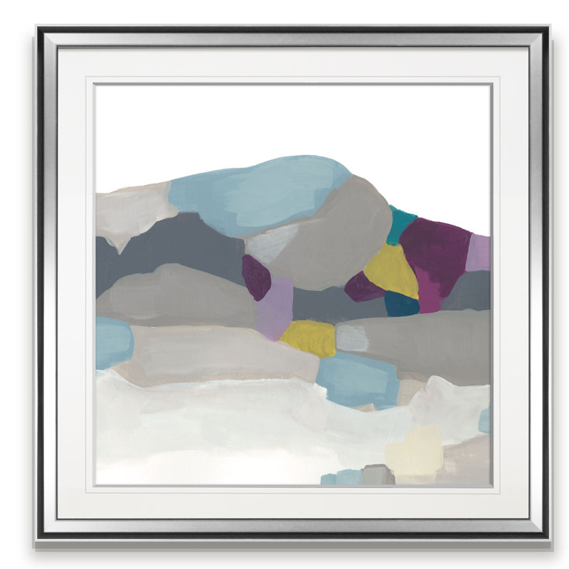 « valley prism ii », peinture, H 24 po x l 24 po x P 1,5 po, Encadrement argenté