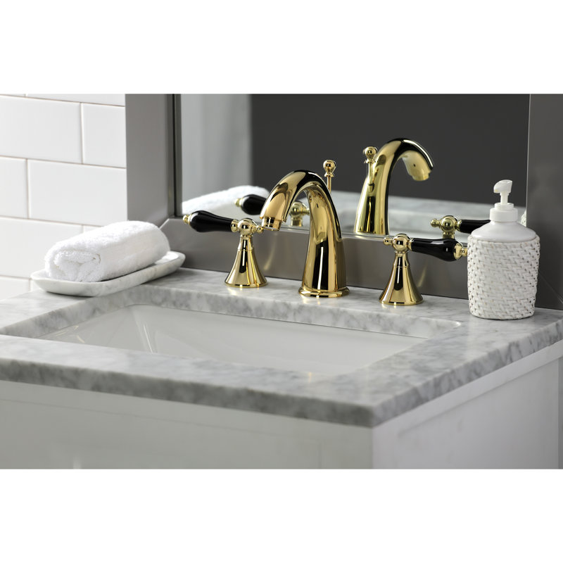 Robinet de salle de bain espacé avec ensemble de drain Duchess, Laiton poli