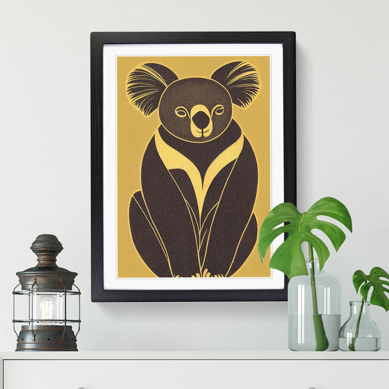 Knollwood Koala Bear Deco - Wall Art, Black, 64cm H x 46cm W x 2cm D
