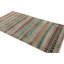 Vintage Distressed Rug, Polychromatic Hexagon Geometric Design- Rug & Kilim