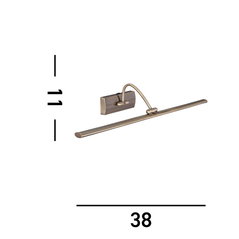 51 -Light Hardwired LED Wall Mount Picture Light, Antique Brass