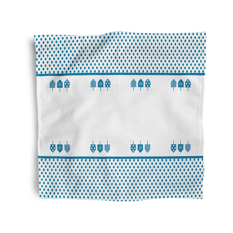 Serviette 22 po dreidels, Bleu sarcelle