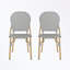 Ensemble de 2 chaises d'extérieur en rotin et aluminium sans accoudoirs en PE