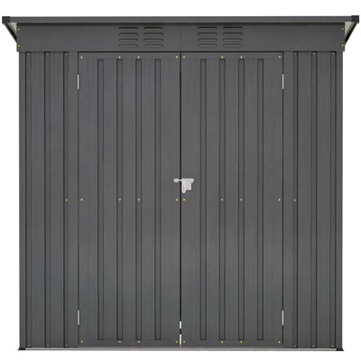 6'X4' All Weather Backyard Tool Shed - Black, Lawn Storage House Structure