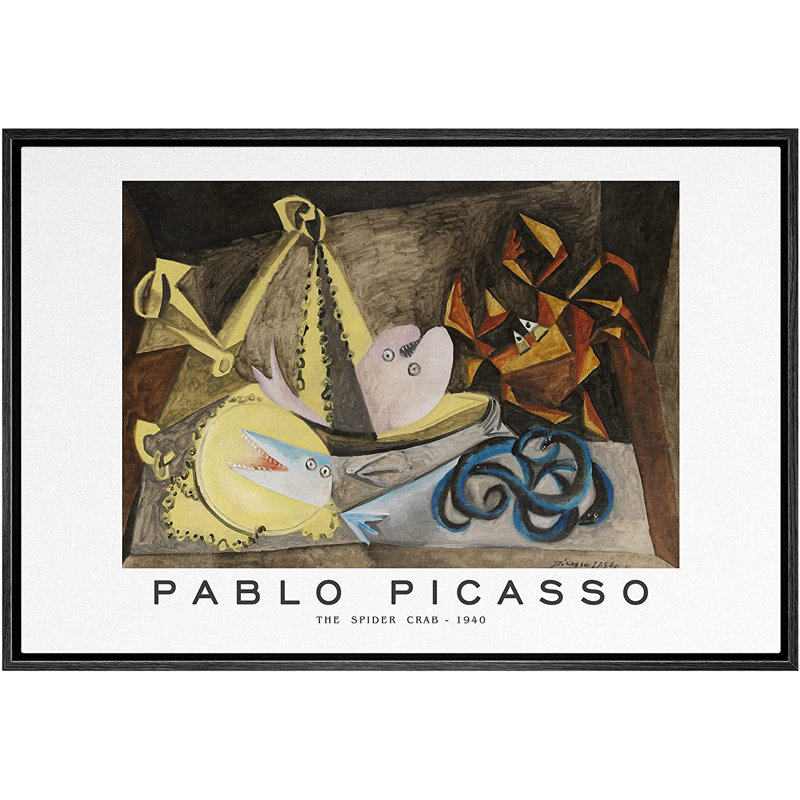 Art mural classique, IDea4WALL, reproduction d'art sur toile, crabe araignée, par Pablo Picasso, H 16 po x l 24 po