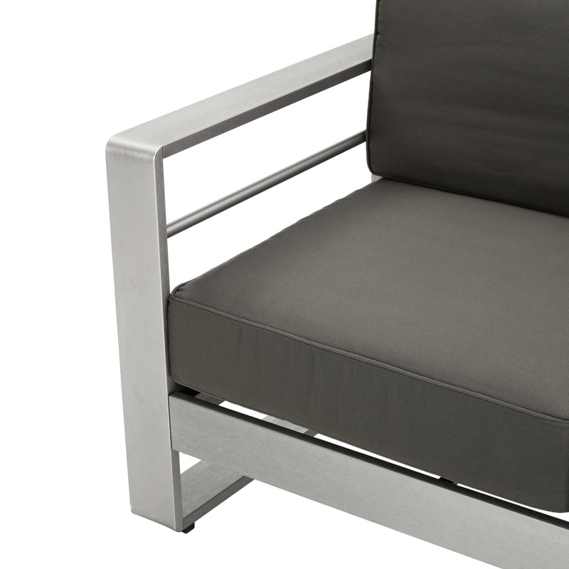 Aluminium kaki d'extérieur - Siège 26,75 po P 6,00 po Coussin de patio couleur 56,24 po Capacité de 600 lb
