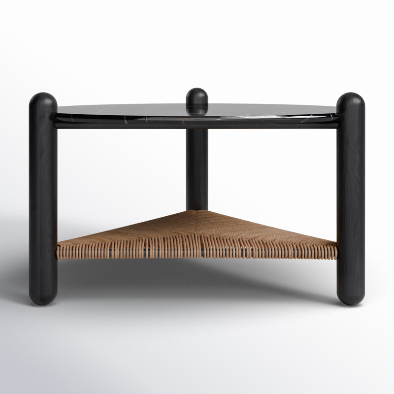 Trish Coffee Table, Black, Marble Black /Gray