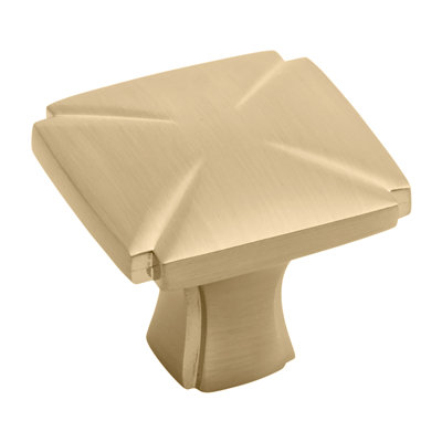 Bridges Collection Square Knob - 1-3/16" x 1-3/16 " Cabinet Knob Champagne Bronze - Transitional, Deco Hardware for Drawers & Cabinets
