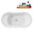 59" Streamline Soaking Acrylic Freestanding Bathtub, Bamboo Tray, Drain-103682497