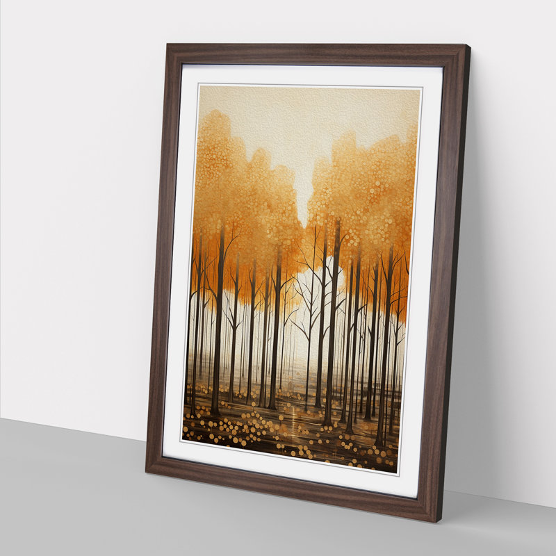Single Picture Frame Print on Wood, Walnut Framed, 46cm H x 34cm W