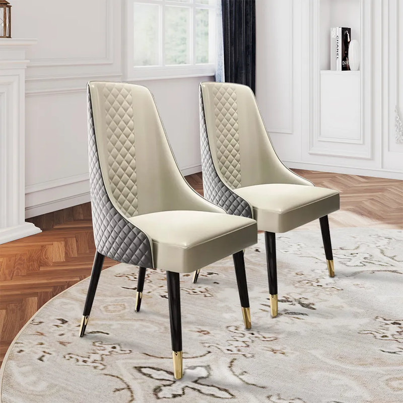Chaise de salle à manger Zadia, Beige / noir