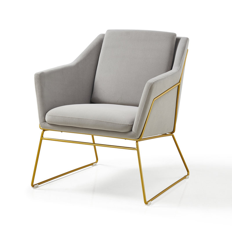 Talia Velvet Armchair, Grey
