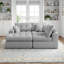 Canapé-lit en coin avec méridienne à compression Corduroy, canapé modulaire en forme de L avec éponge à haute densité, canapé convertible sans assemblage requis pour le salon, appartement, chambre d'amis (gris clair)-86501708